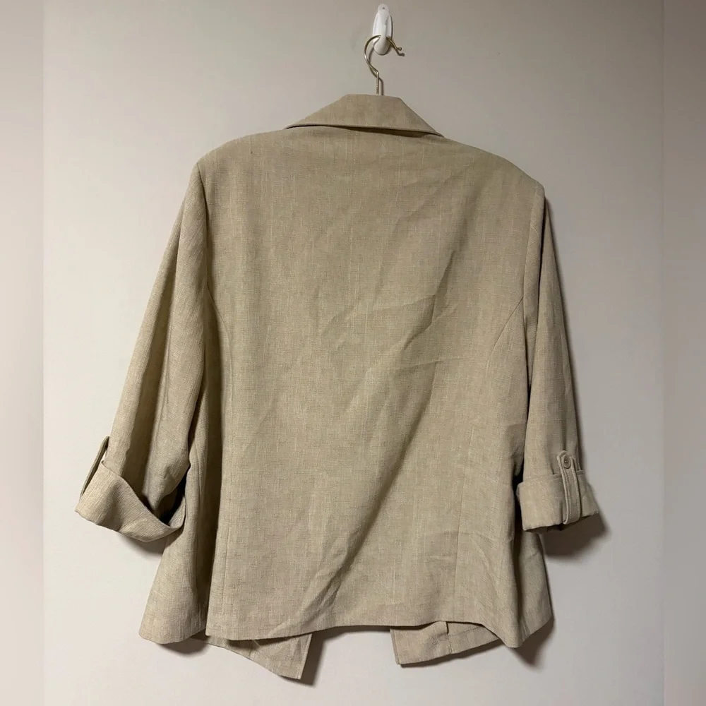 Alfred Dunner Linen 3/4 Sleeve Blazer 16W - Picture 6 of 6